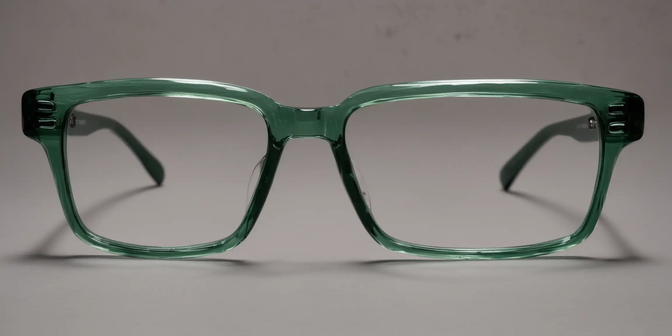 Person Wearing Stylish Green Glasses with Black Lenses