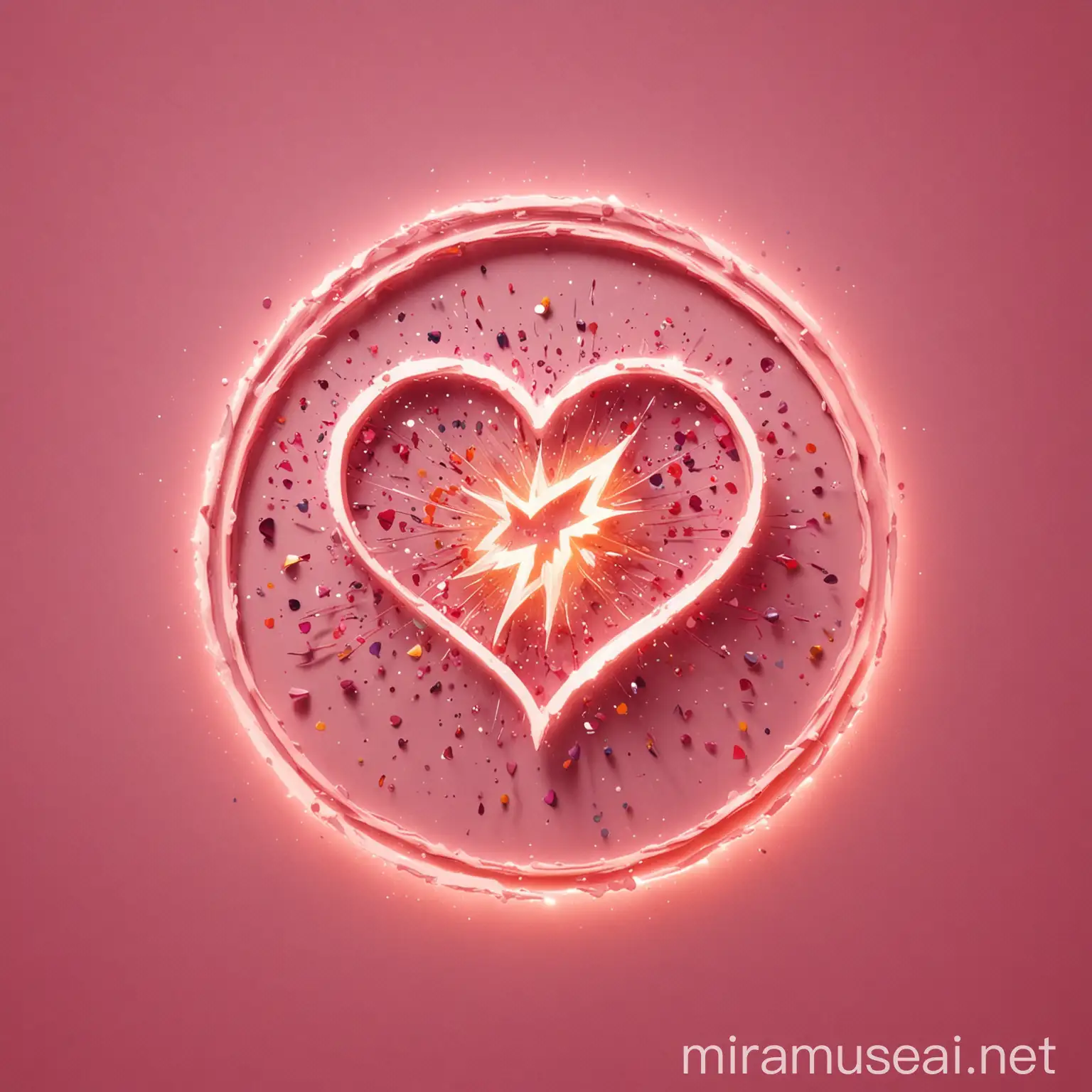The logo features a stylized, modern design that combines the themes of love, connection, and spark.

The main element is a pair of interconnected hearts, with each heart forming the shape of a spark or a flame. The hearts are designed to be symmetrical, with the top and bottom curves mirroring each other.
The sparks/flames are stylized to resemble a lightning bolt, symbolizing the excitement and energy of a new connection.
The hearts are surrounded by a circle, which represents unity, wholeness, and infinity.
The circle is broken up into small, subtle sparks or dots, giving the logo a sense of movement and dynamism.
The color scheme is a bold and vibrant combination of pink and orange, evoking feelings of passion, energy, and playfulness.