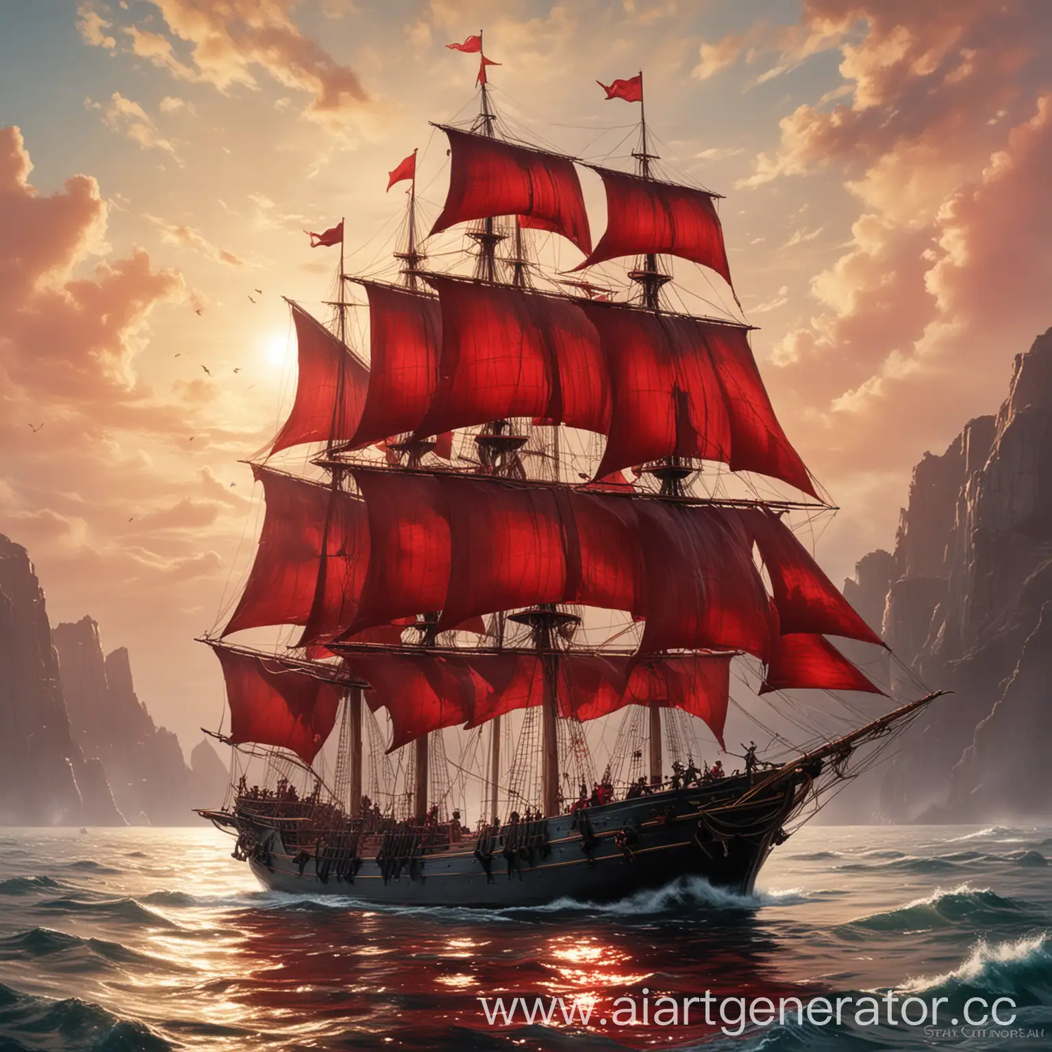 Vibrant-Scarlet-Sails-Illuminating-Twilight-Seascape