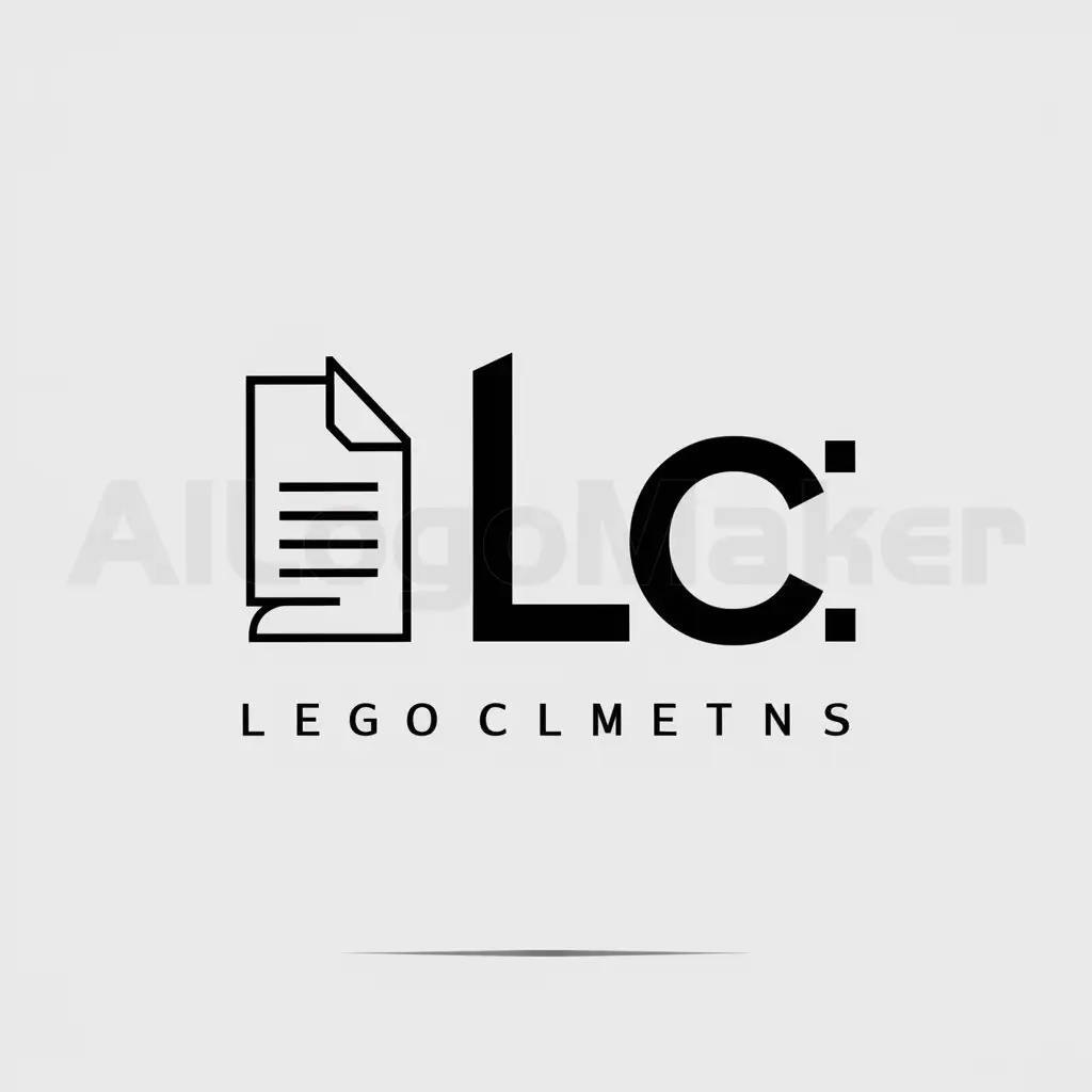 a logo design,with the text "LC", main symbol:documents,Minimalistic,be used in Legal industry,clear background