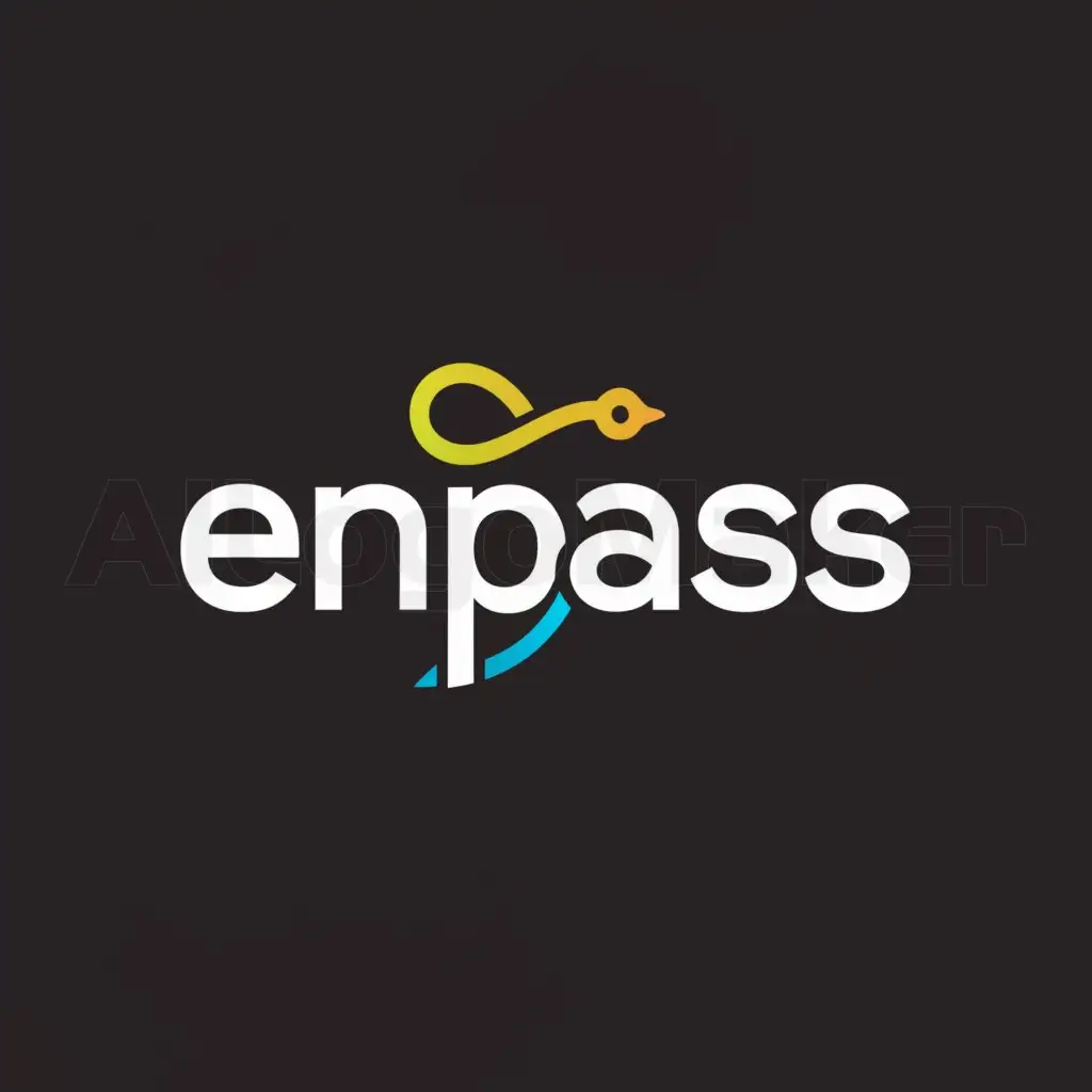 a logo design,with the text "Enpass", main symbol:A Python(animal) for password protection.,Moderate,be used in Technology industry,clear background