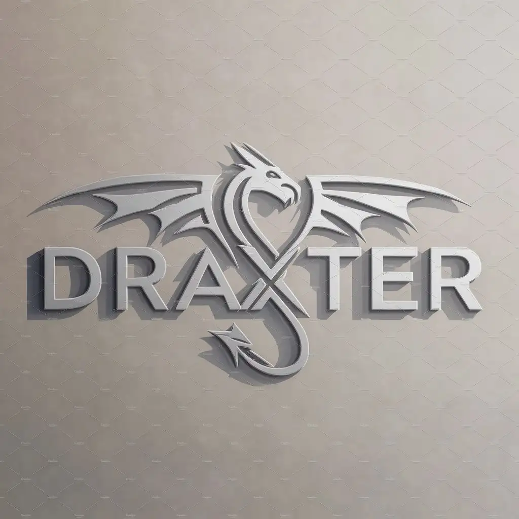 a logo design,with the text "Draxter", main symbol:dragon,Moderate,clear background