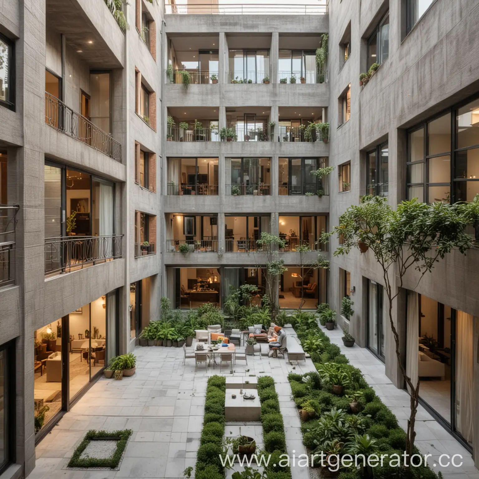 MultiStorey-House-Courtyard-Tranquil-Urban-Oasis