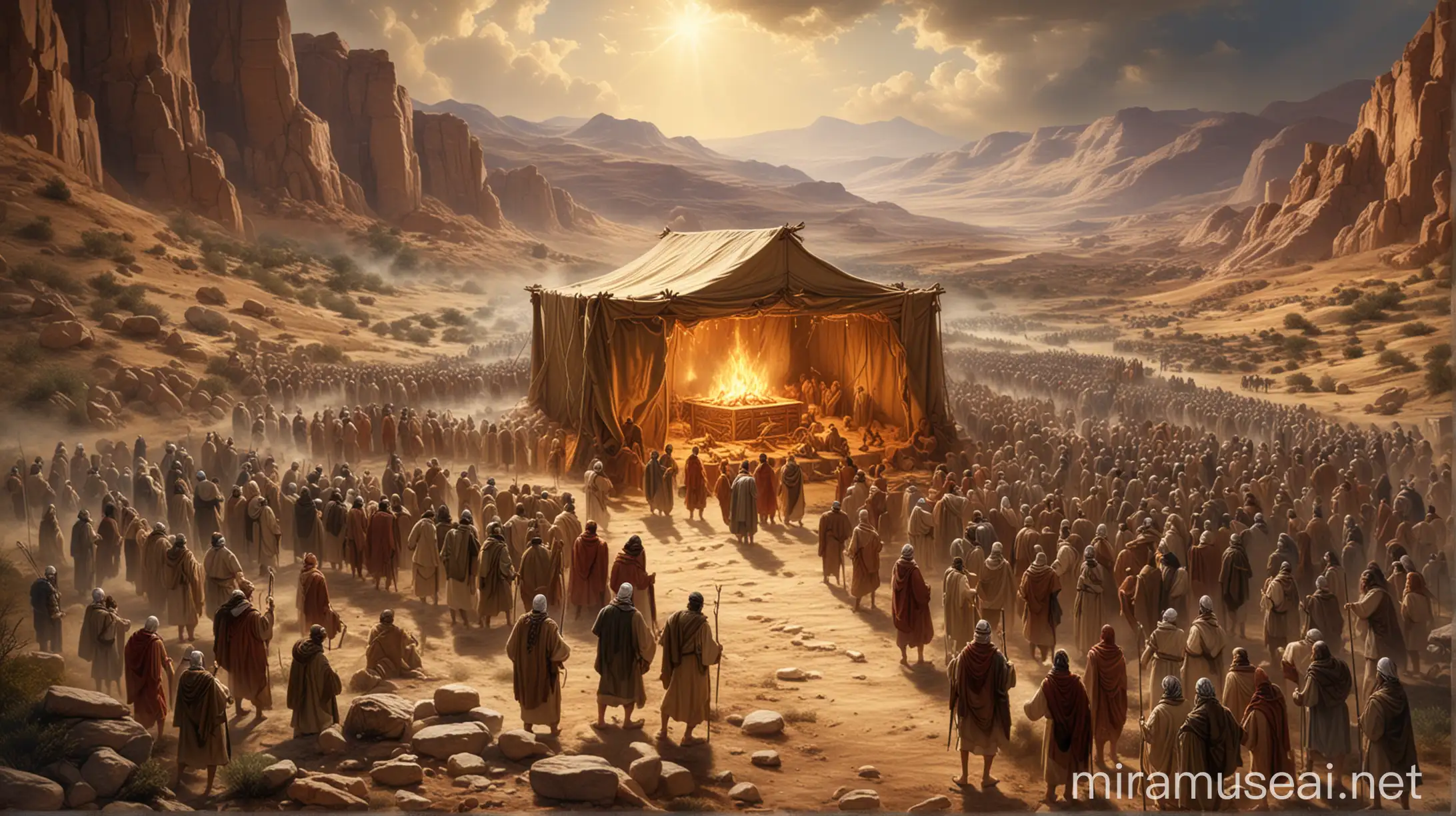 tabernacle of israel in the wilderness with enemies surrounding them