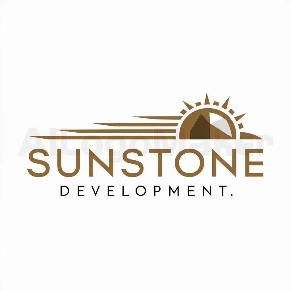 a logo design,with the text "Sunstone Development", main symbol:geometric,Moderate,be used in Real Estate industry,clear background