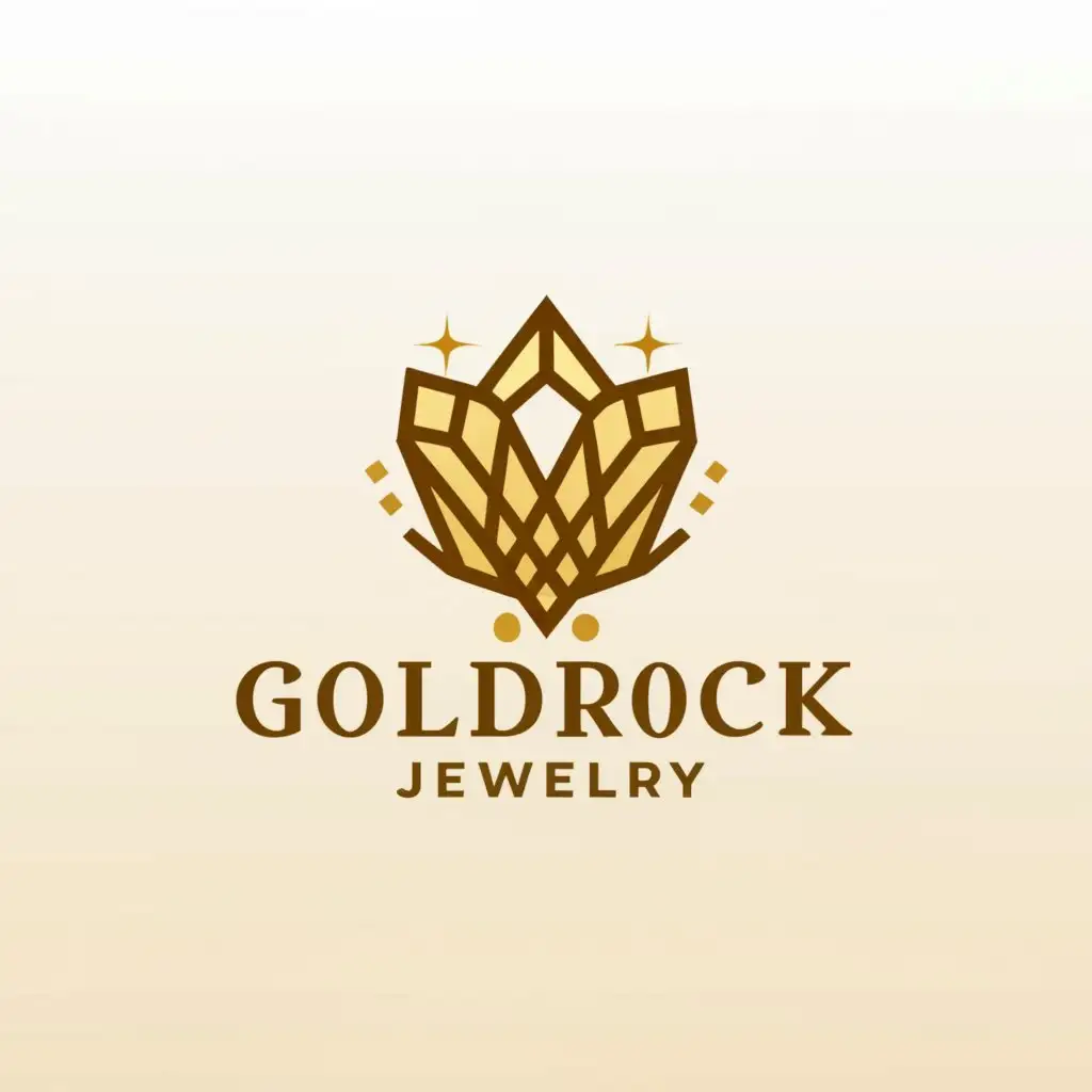 a logo design,with the text "Goldrock Jewelry", main symbol:Loyal Logo With Diamonds and Gold Rocks,Moderate,be used in Others industry,clear background