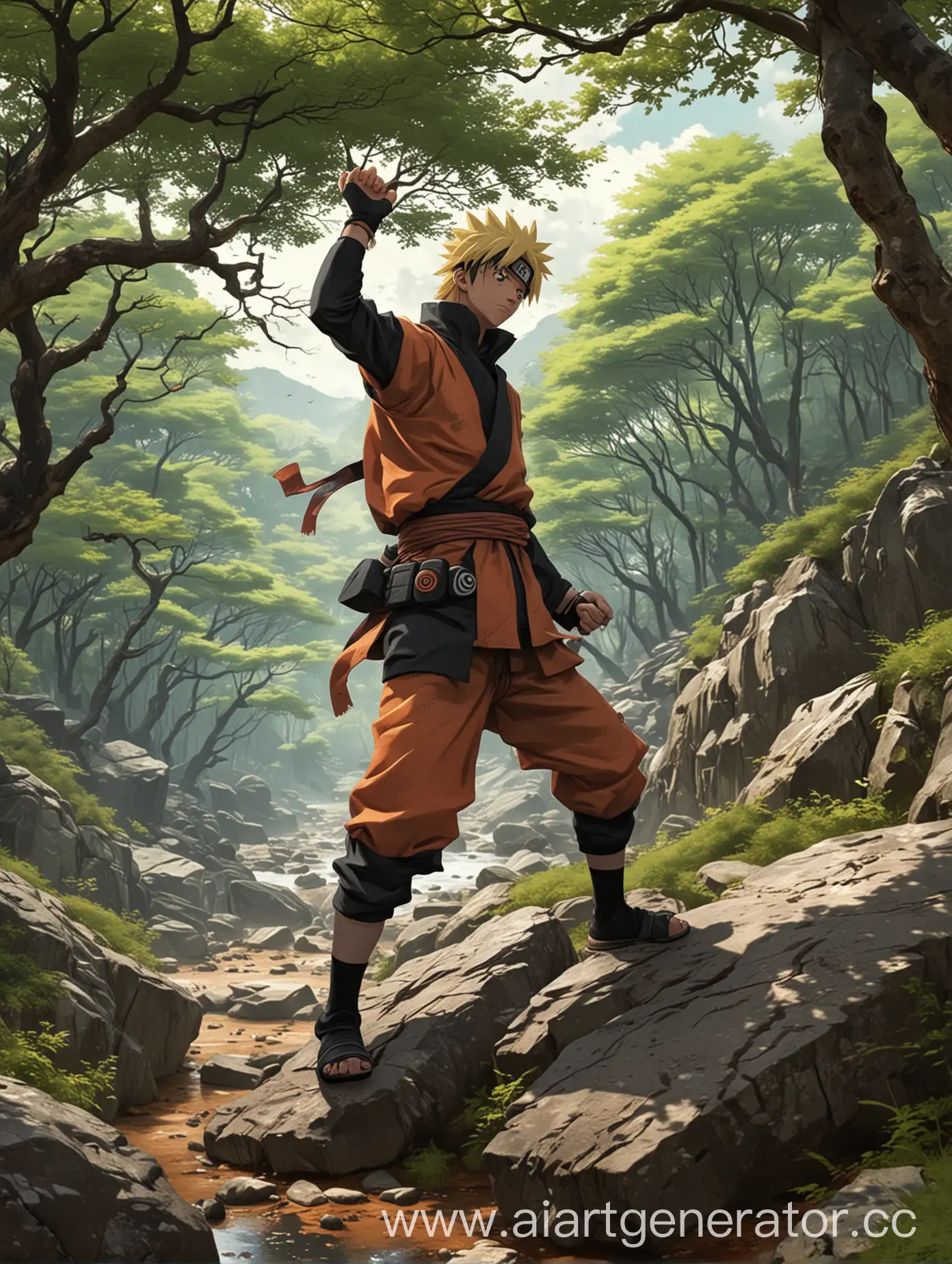 Anime-Ninja-Naruto-Uzumaki-in-Rocky-Landscape