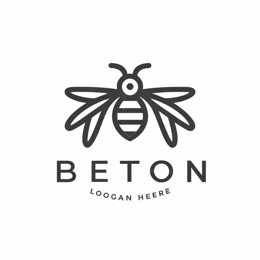 a logo design,with the text "BeeTon", main symbol:Bee,Minimalistic,be used in Technology industry,clear background