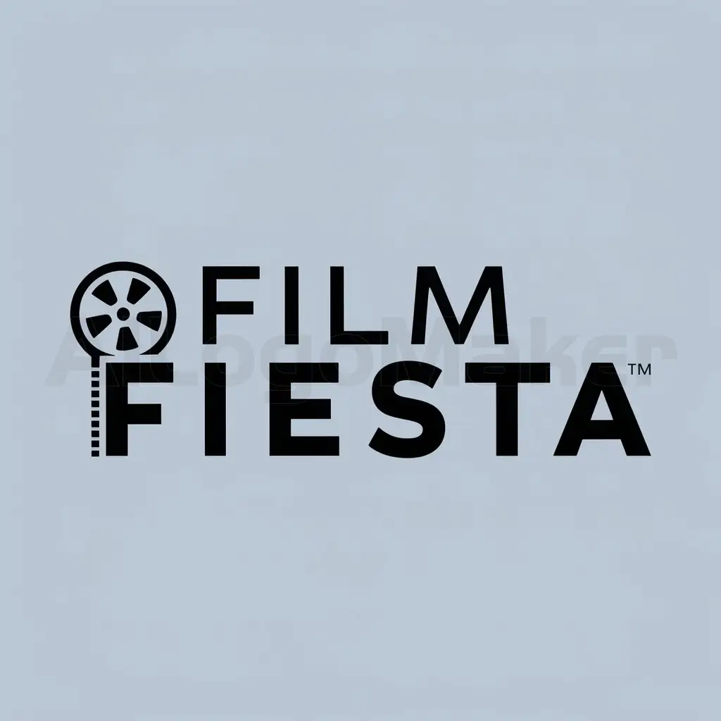 a logo design,with the text "FILM FIESTA", main symbol:film,Moderate,clear background