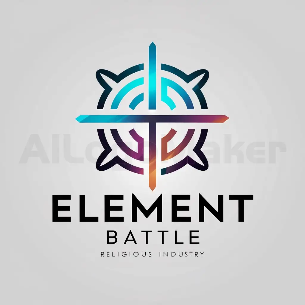 a logo design,with the text "Element Battle", main symbol:Galactica,Moderate,be used in Religious industry,clear background