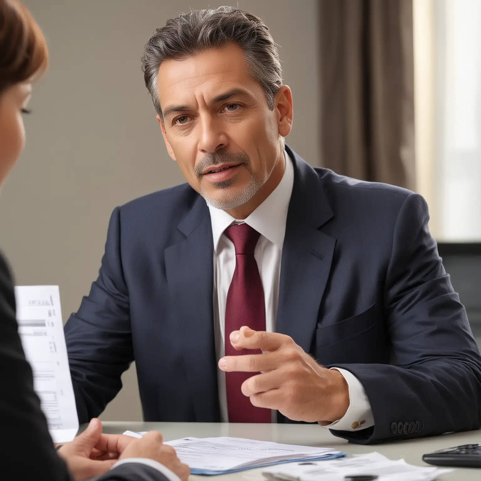 Experienced Businessman Opening Bank Account in Meeting
