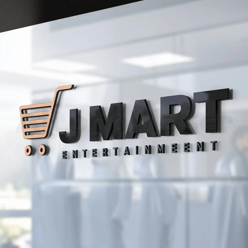 a logo design,with the text "J Mart", main symbol:ONLINE SHOPPING,Moderate,be used in Entertainment industry,clear background