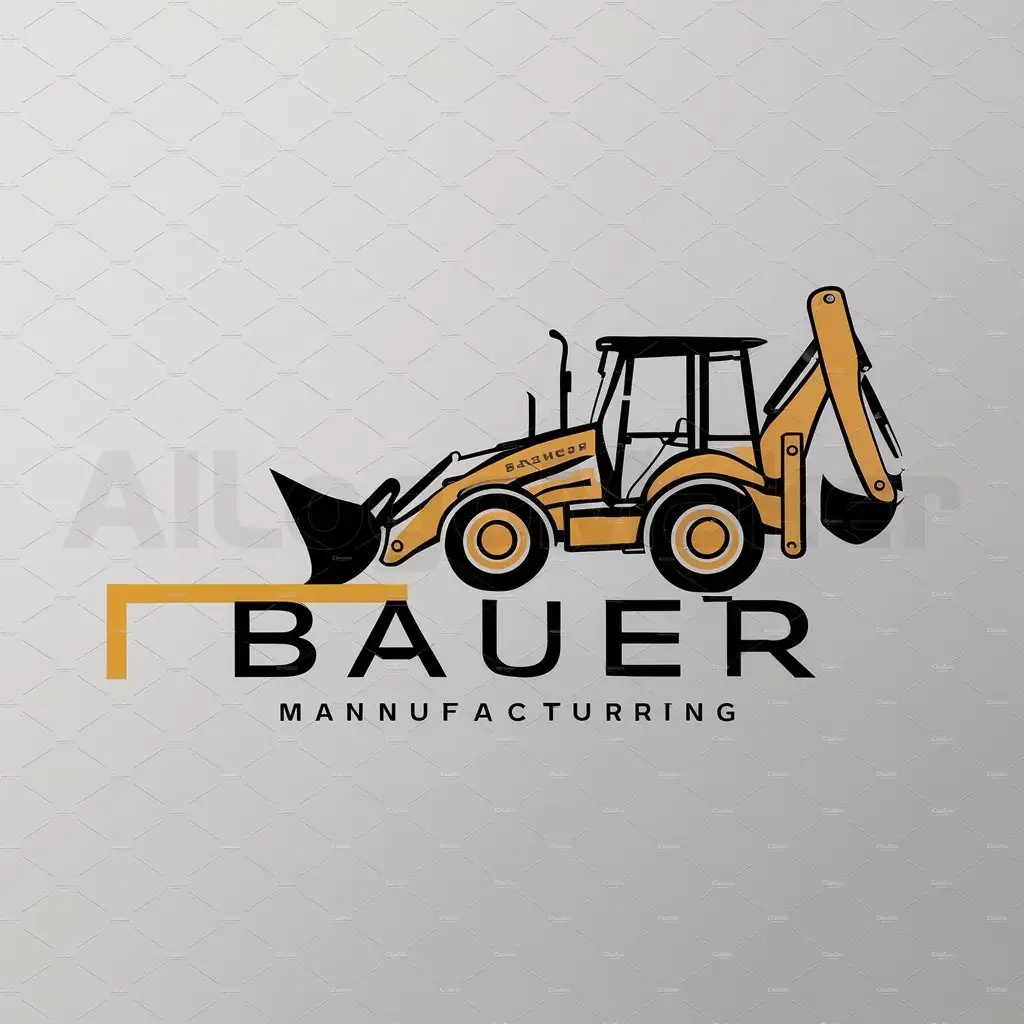 a logo design,with the text "Bauer", main symbol:Backhoe Loader,Moderate,be used in Manufactuer industry,clear background