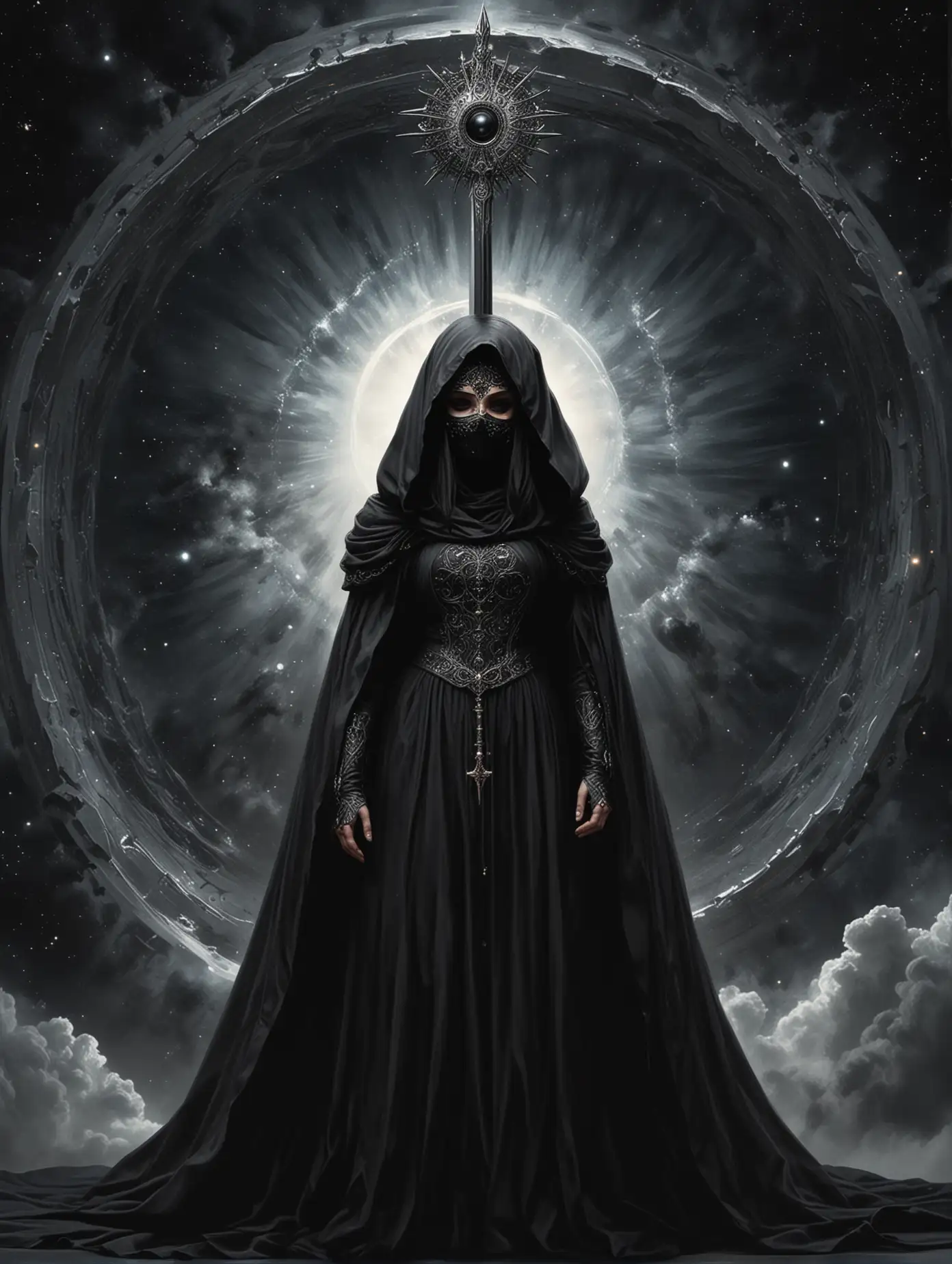 Sister-Hesperit-Confronts-the-Abyss-Enigmatic-Figure-Before-a-Cosmic-Vortex