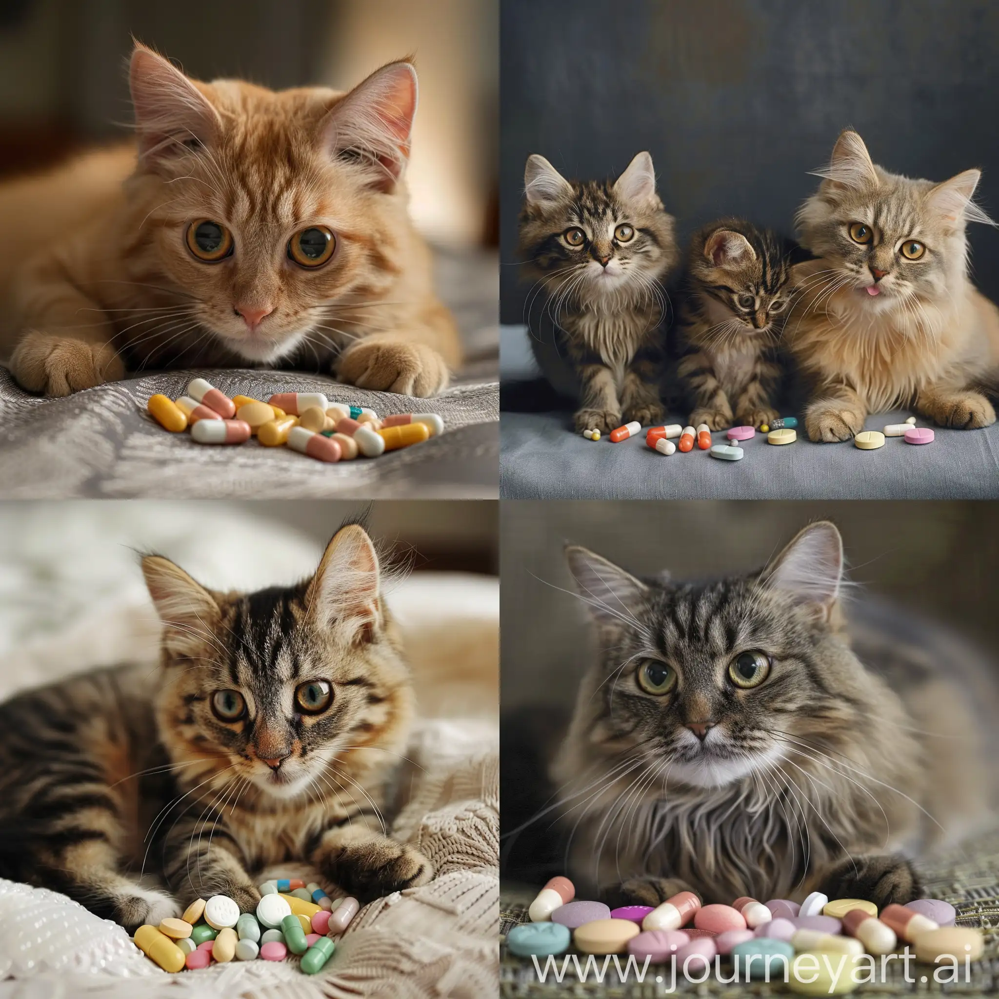 Playful-Kittens-with-Colorful-Pills