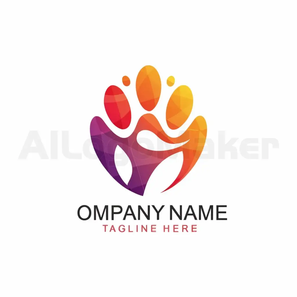 a logo design,with the text "Hand and paw", main symbol:the paw of a dog and a hand are holding each other,Moderate,be used in Nonprofit industry,clear background