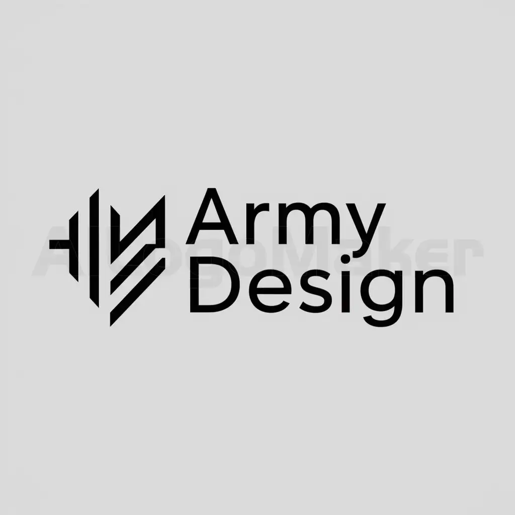 a logo design,with the text "Army Design", main symbol:Designs,Moderate,clear background