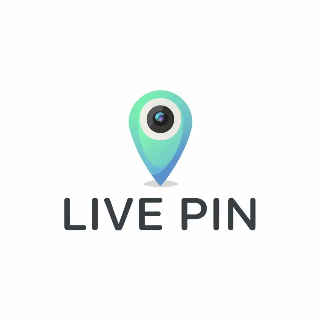 a logo design,with the text 'Live Pin', main symbol:a location pin + small pin camera,Minimalistic,be used in Technology industry,clear background