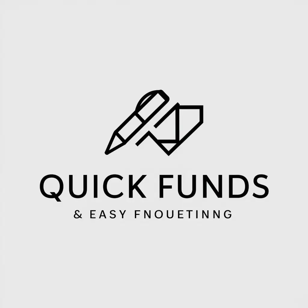 a logo design,with the text "Quick Funds", main symbol:Pen and Cheque,Moderate,be used in Internet industry,clear background