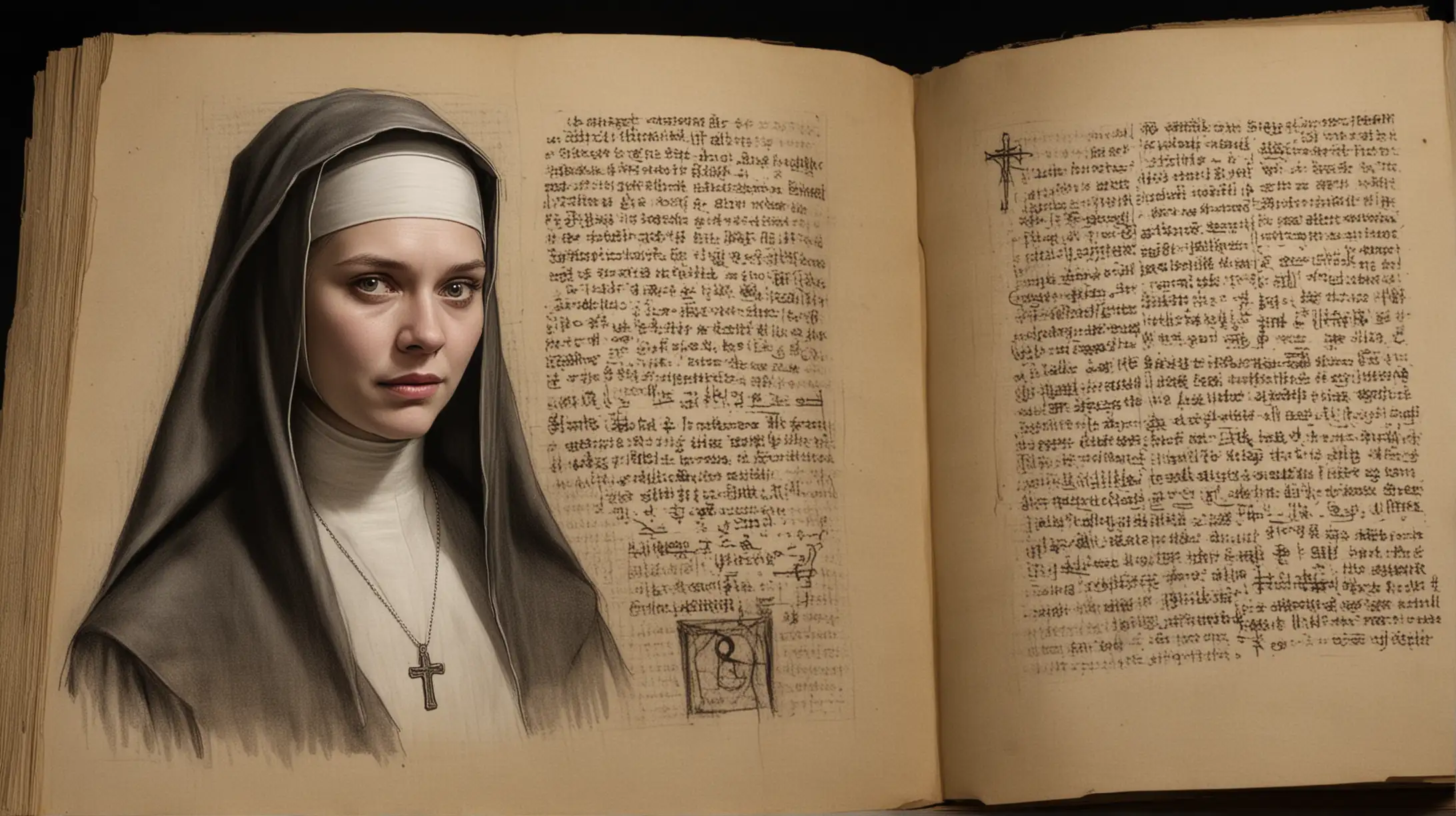 Mysterious Book with Sketch of Sister Agnes