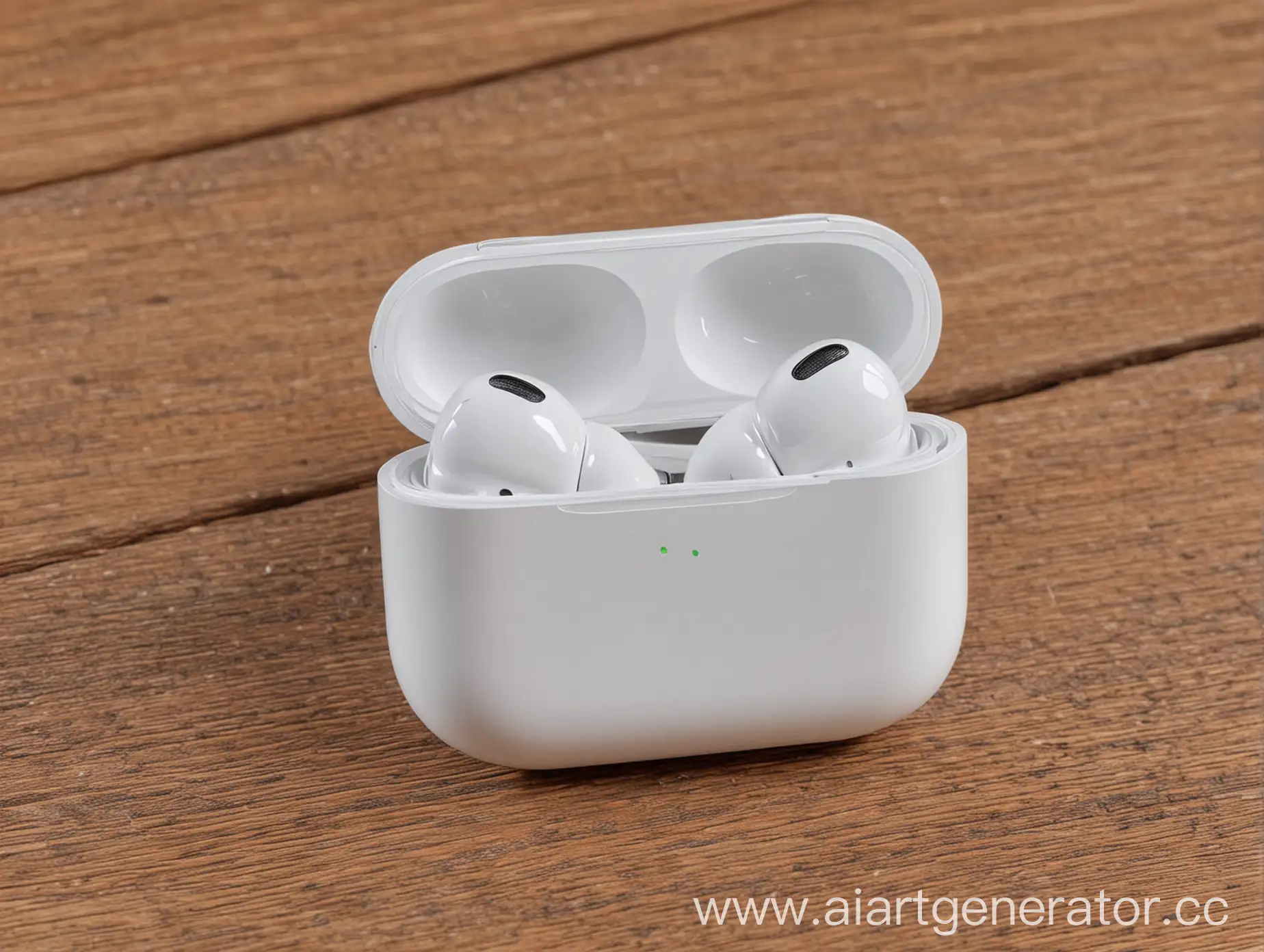 Apple-AirPods-Pro-2-Displayed-on-Rustic-Wooden-Table