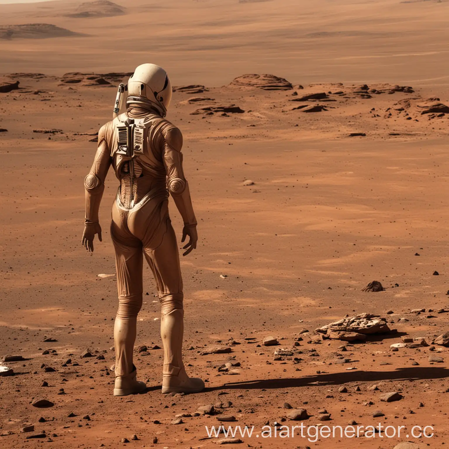 люди на Марсе отбиваются от пришельцев
