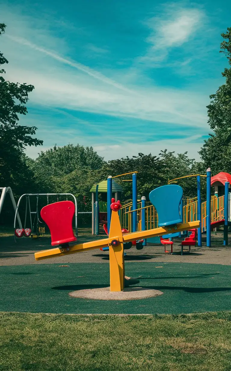 Quiet-Childrens-Playground-with-Central-Swings-and-Seating