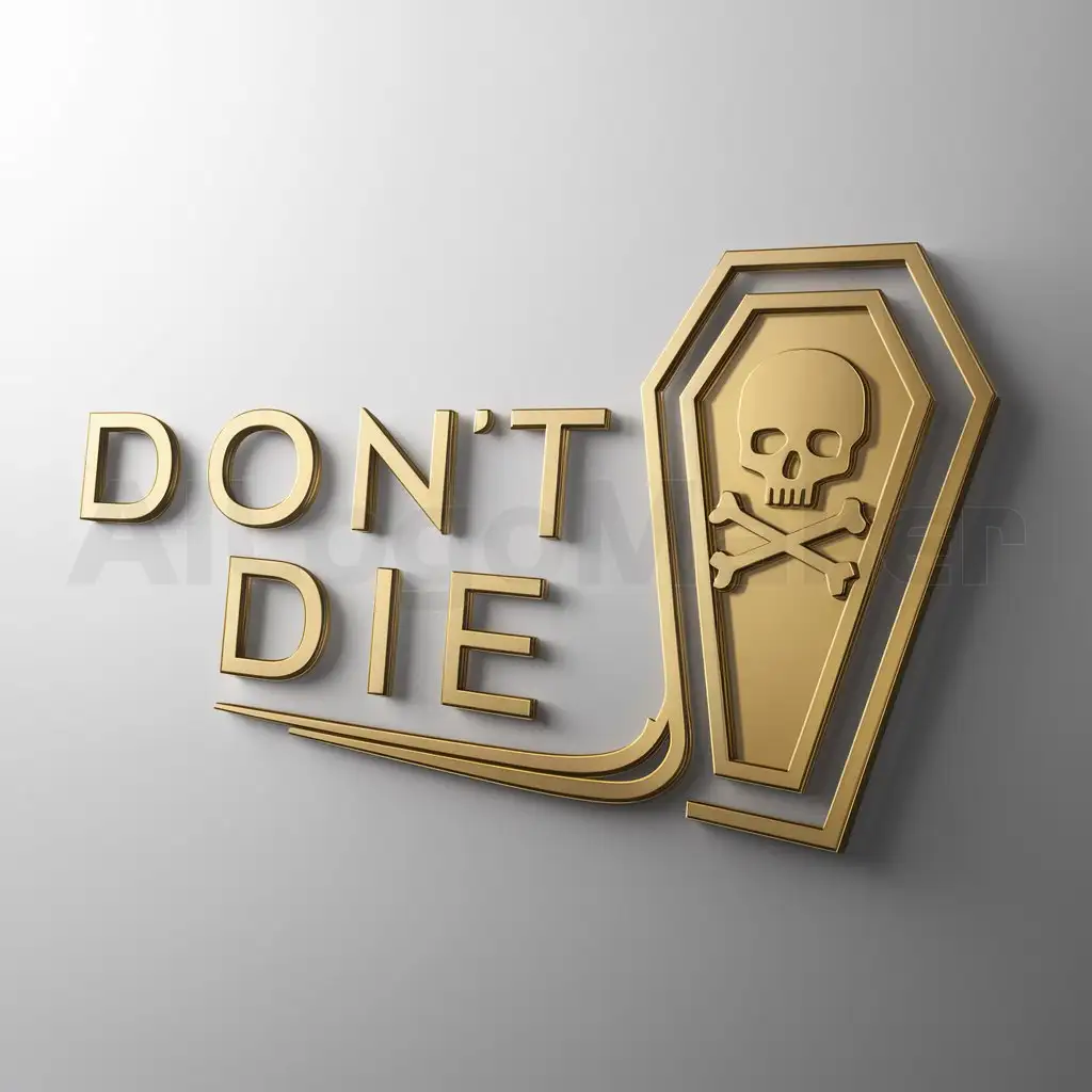 a logo design,with the text "don't die", main symbol:golden,Moderate,clear background