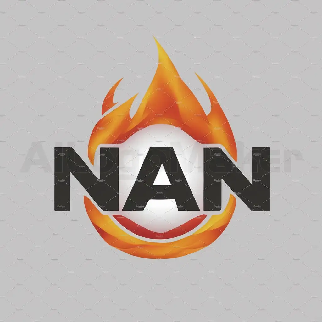 a logo design,with the text "NAN", main symbol:flame surround,Moderate,be used in game industry,clear background