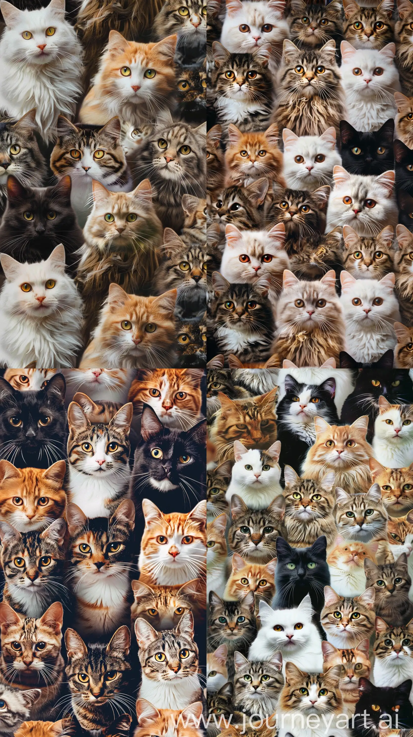 full of cats, pattern, hyper realistic, highly detailed, smartphone wallpaper --ar 9:16
