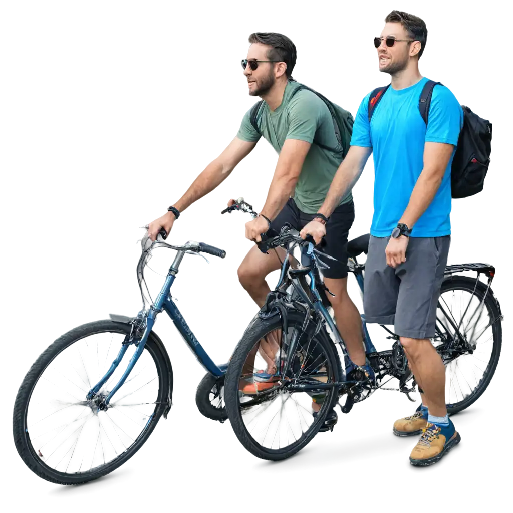 Two-Cyclists-on-a-Journey-An-Exciting-Adventure-Depicted-in-HighQuality-PNG-Format