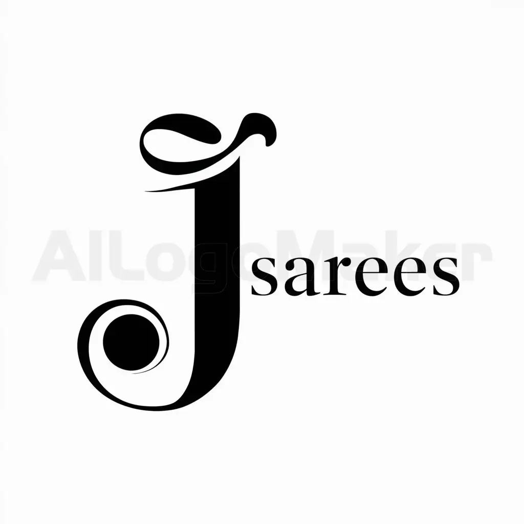 a logo design,with the text "J", main symbol:JSarees,Moderate,be used in Others industry,clear background