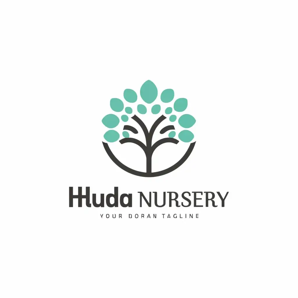 a logo design,with the text "Huda Nursery", main symbol:Nursery,معتدل,be used in التعليم industry,clear background