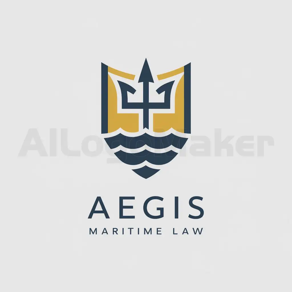 a logo design,with the text "Aegis Maritime Law", main symbol:I'm looking for a creative and skilled designer to conceptualize and create a unique abstract logo for my maritime law firm, Aegis Maritime Law.nnKey Requirements:n- Color: Blue. The design should prominently feature this color: HEX: 007DA5. A secondary color could be yellow/goldn- Style: Abstract. I want the logo to be modern and abstract, with clean lines.n- Imagery: I'm particularly interested in incorporating one or more of the following design elements: a shield, a trident, waves, the V-shaped bow of a vessel, or a combination of these elements. These symbols are integral to the maritime industry and are associated with protection, power, and movement.n- Font: The typeface should be a neutral, general purpose one like those in the Myriad family.n- The logo will be used on this website -- <https://mydevsite.us/vesselsales/> — and will replace the Aliant logo on the website. Additional work to design brochures, business cards, etc. will follow after the logo is designed.nnIdeal Skills and Experience:n- Proven track record in creating abstract logosn- Strong understanding of color psychology and its impact on brandingnnIf you are a creative and experienced logo designer, with a keen eye for detail and a flair for abstract design, I would love to hear from you. Please share your portfolio of similar works when applying.,Moderate,clear background