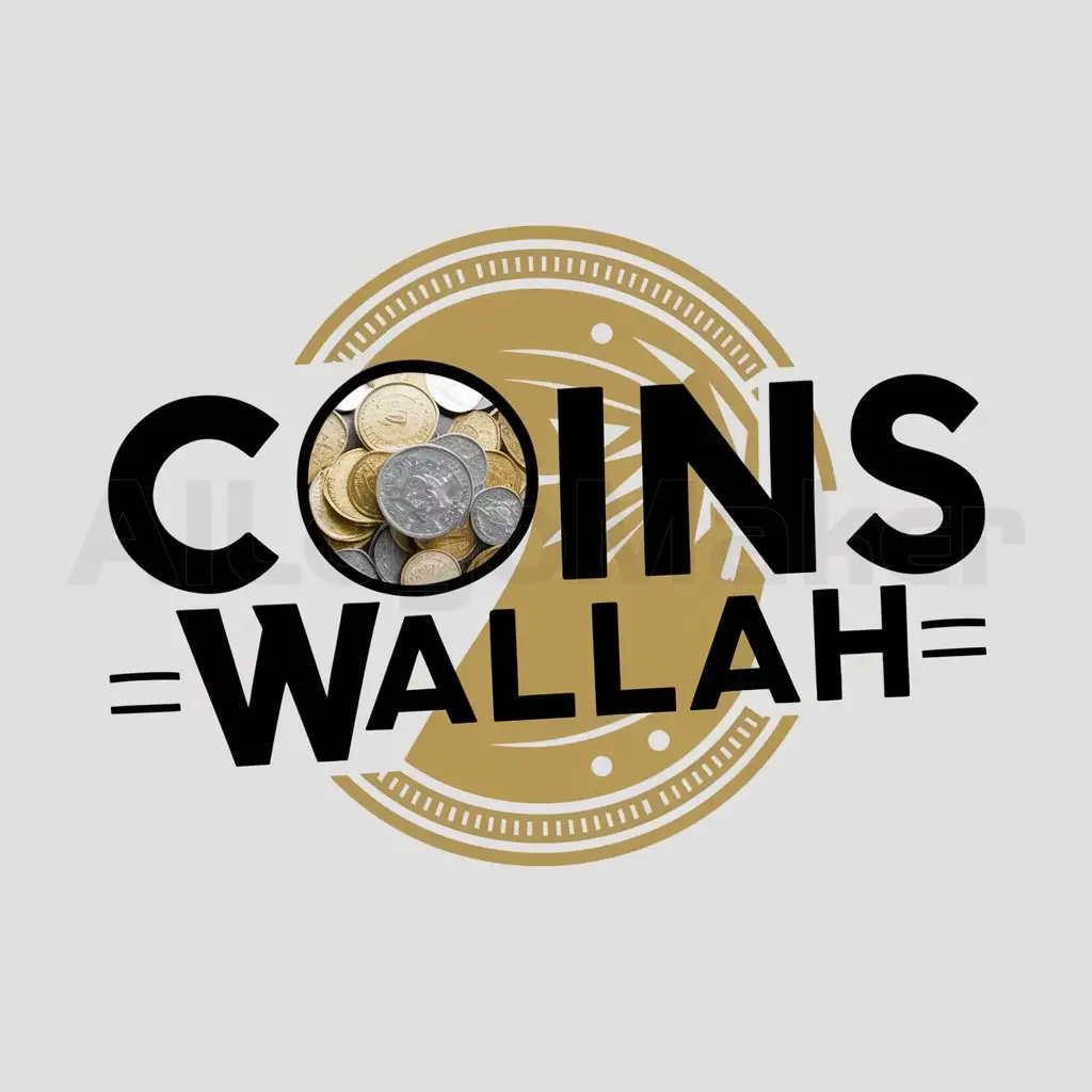 a logo design,with the text "coins wallah", main symbol:coins wallah,Moderate,be used in money industry,clear background
