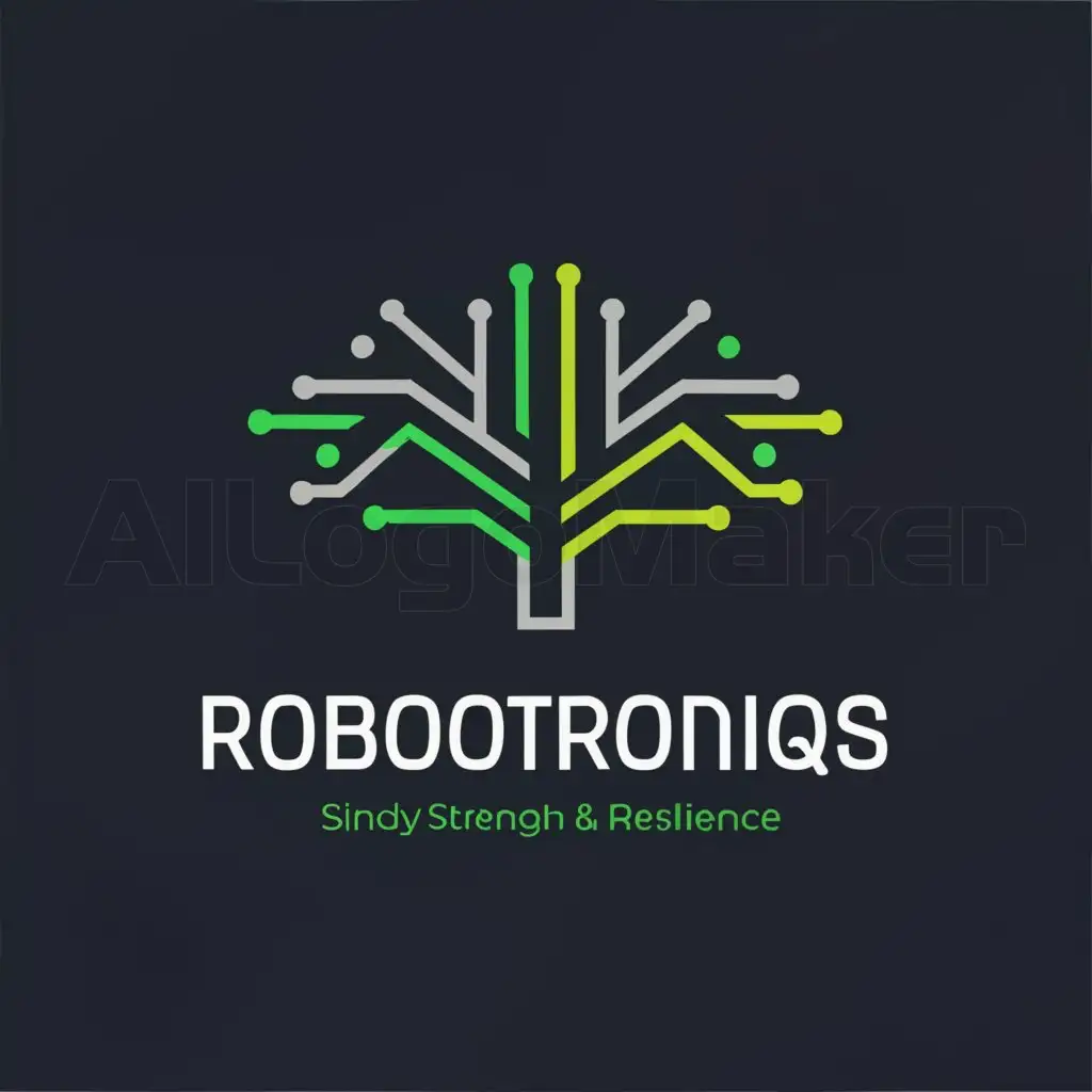 a logo design,with the text "ROBOTRONIQS", main symbol:oak tree,Moderate,be used in Technology industry,clear background