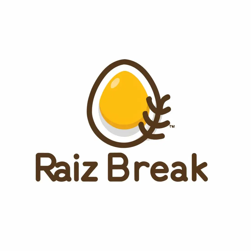 a logo design,with the text 'raiz break', main symbol:egg and rice in bowl,Moderate,clear background