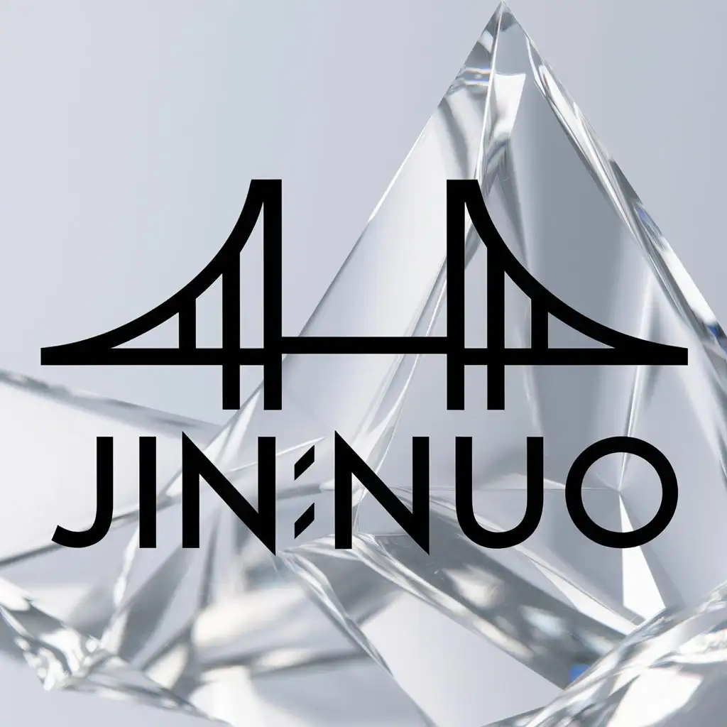 a logo design,with the text "JinNuo", main symbol:big bridge,Minimalistic,clear background