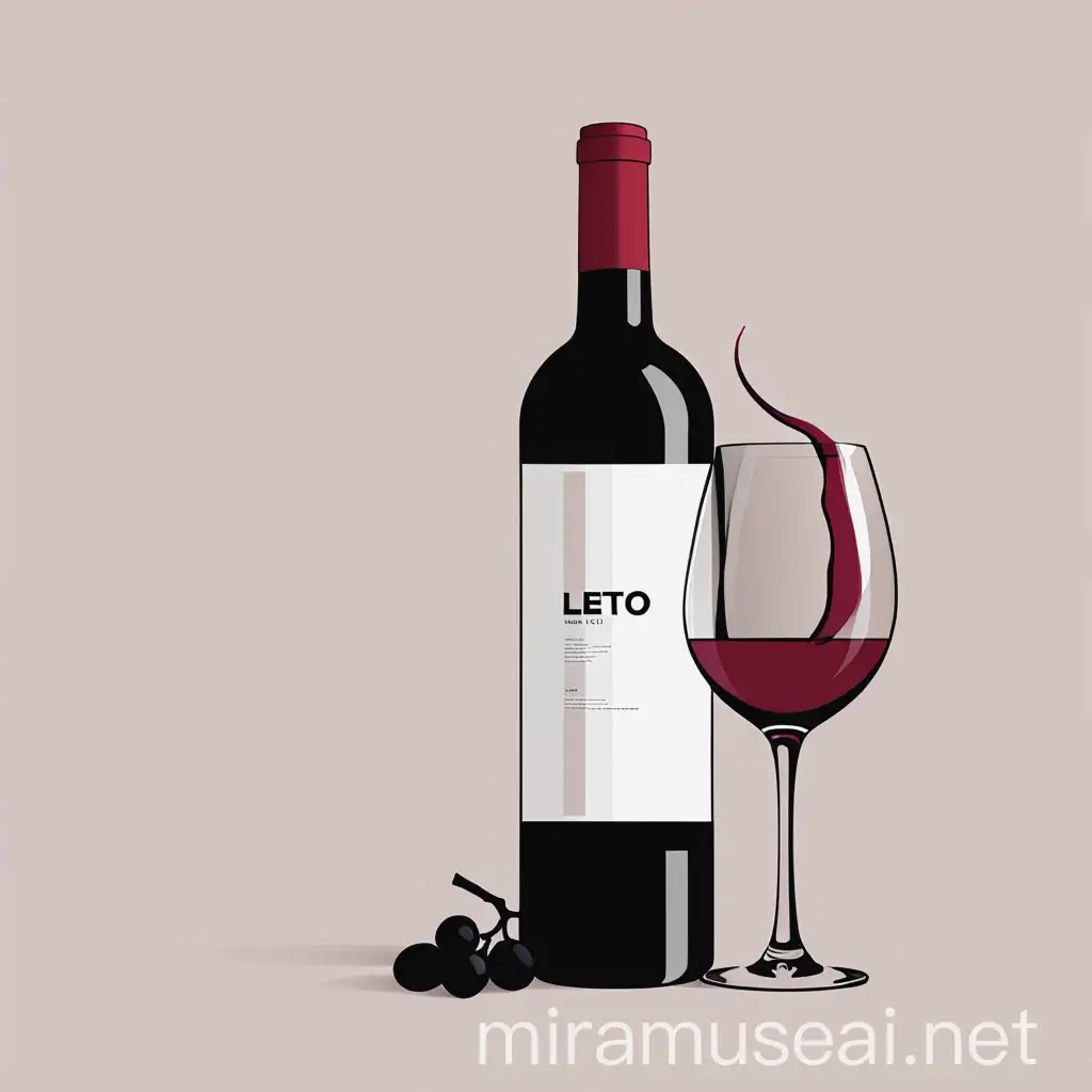 Woman Enjoying Wine in Minimalist Vector Illustration