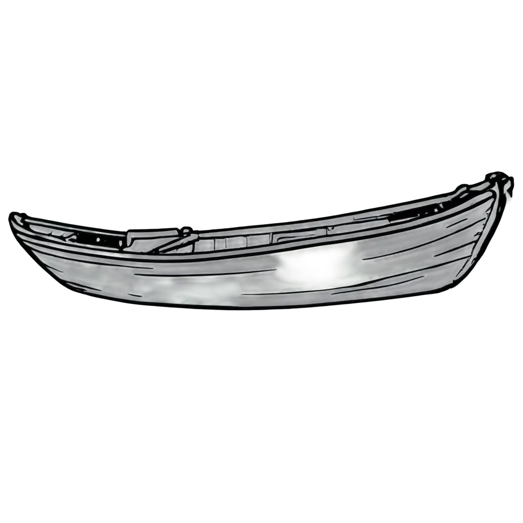 Elegant-Boat-PNG-Image-with-Black-Outline-Enhance-Your-Designs-with-Clarity-and-Precision