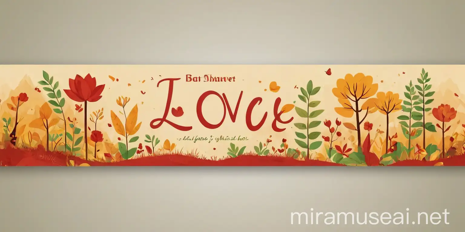 Minimalist Nature Love Banner in Warm Colors