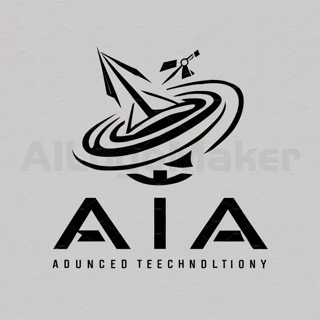 a logo design,with the text "AiA", main symbol:combine and satellite,complex,be used in Others industry,clear background