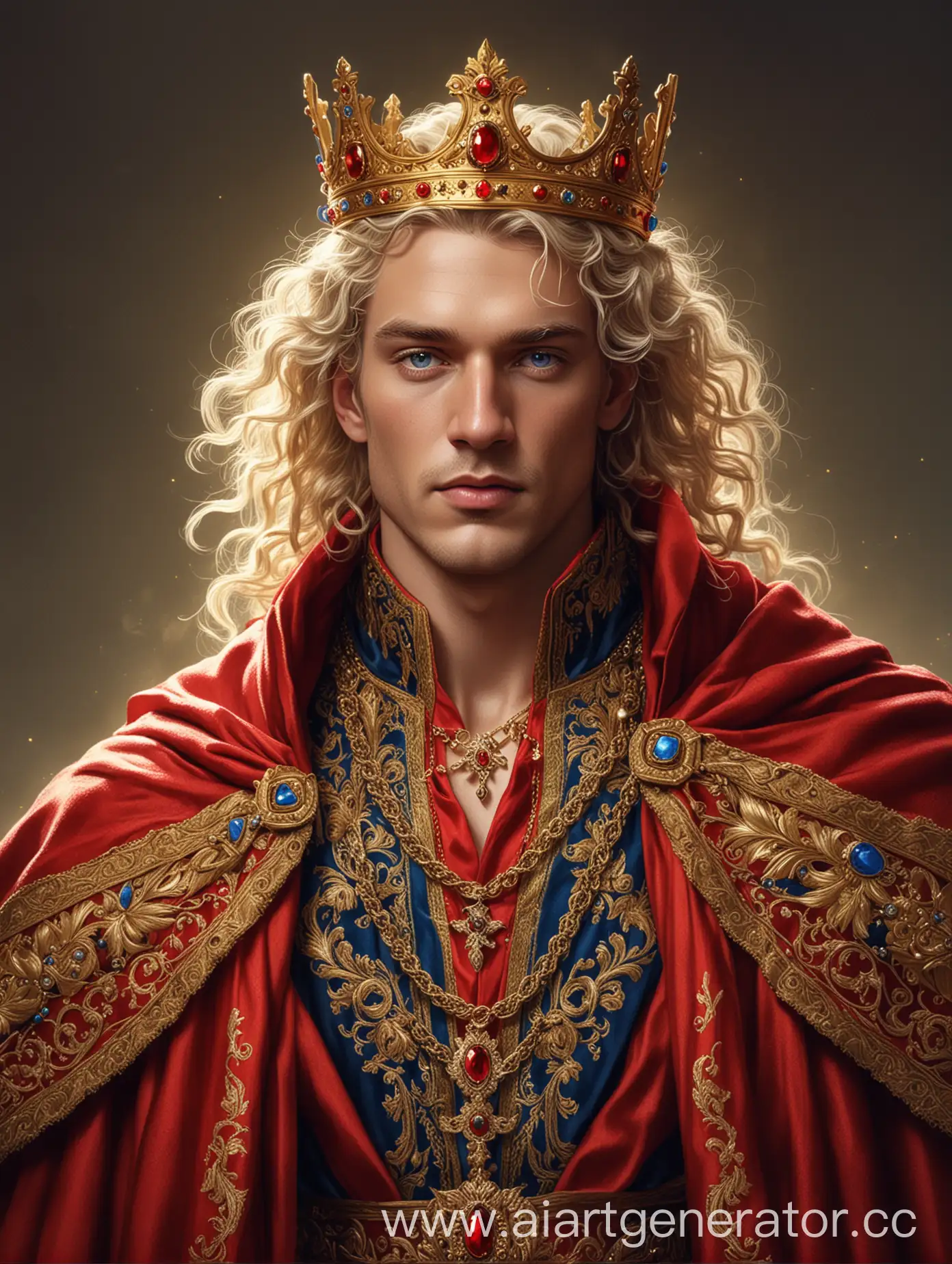 Majestic-King-in-Luxurious-Red-Cloak-with-Gold-Jewelry-and-Crown