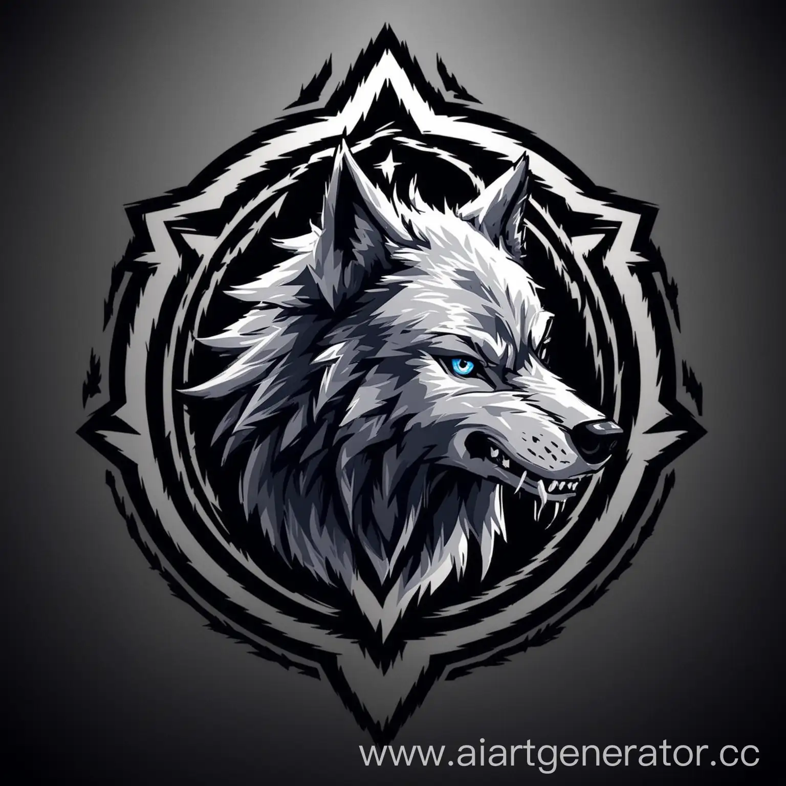Majestic-Wolf-Emblem-in-Forest-Setting
