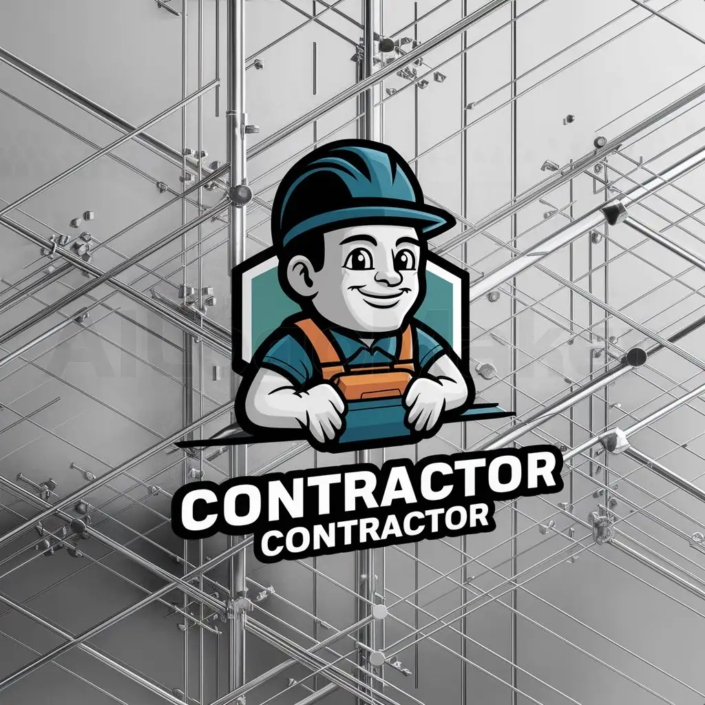 a logo design,with the text "CONTRACTOR SELECT", main symbol:contractor mascot 2D and flat,complex,clear background