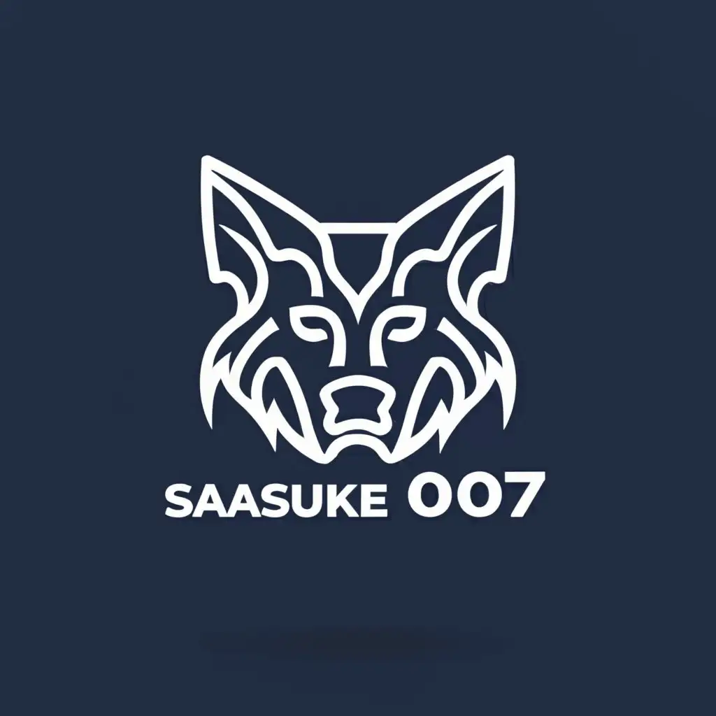 a logo design,with the text "sasuke007", main symbol:wolf headoutline,complex,be used in Internet industry,clear background