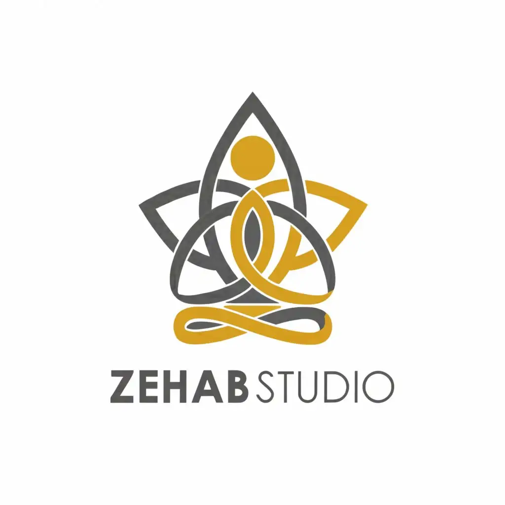 a logo design,with the text 'Zehab studio', main symbol:yoga,complex,clear background