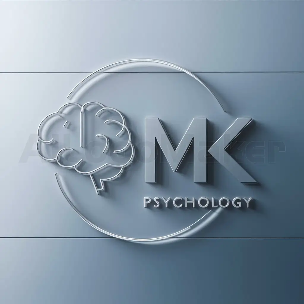 a logo design,with the text "MK", main symbol:Psychology,Moderate,clear background