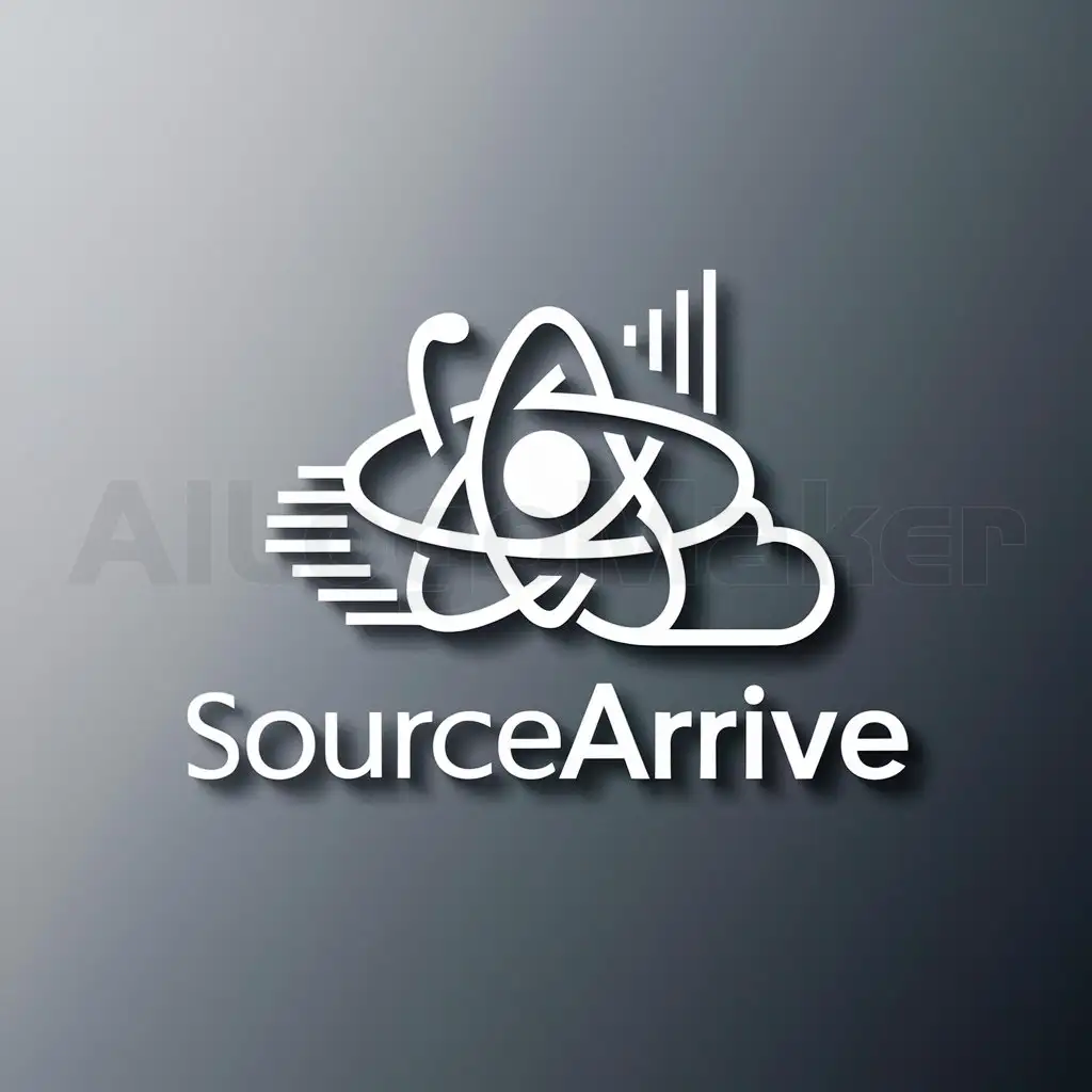 a logo design,with the text "SourceArrive", main symbol:carbon, cloud, measurement,Moderate,be used in Technology industry,clear background