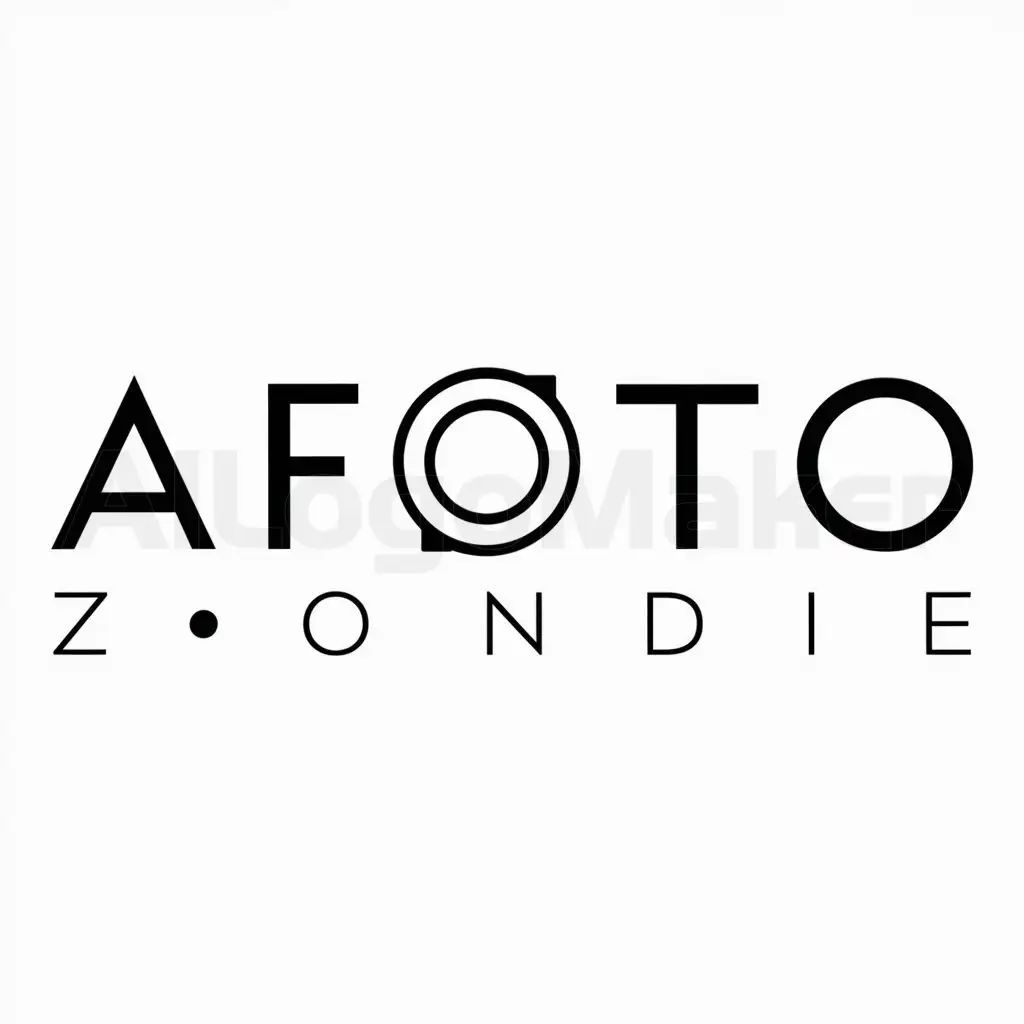 a logo design,with the text "Afoto Zondie", main symbol:Lens,Moderate,be used in Photography industry,clear background